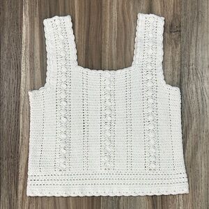 Handmade Crochet Tank Top in Cream
